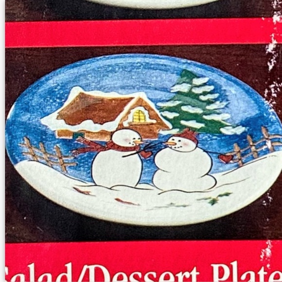 NIB Make the Season Bright Hand Painted 8” Salad/Dessert Plates - Picture 6 of 14